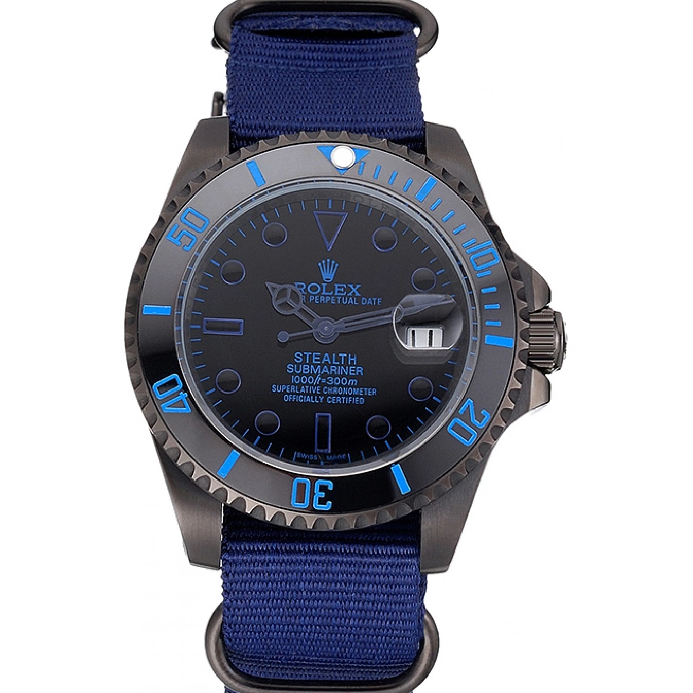 Strap Nylon Rolex Submariner Stealth 622008 Blue 0713